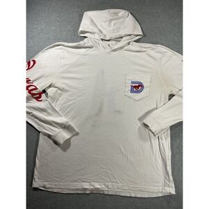 Johnnie-O SMU Dallas Mustangs Hooded T-Shirt Mens XL White Long Sleeve 2466